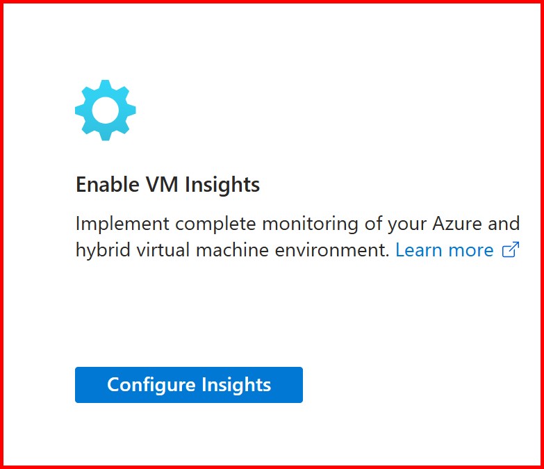 Picture showing a button to configure insights
